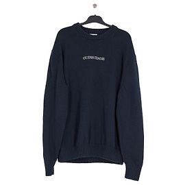 Guess Baumwollpullover in Marineblau mit Logo Marineblau