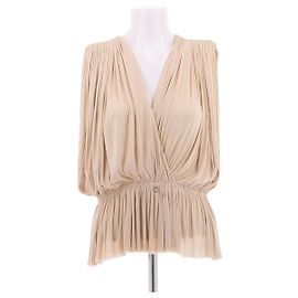 Autre Marque Top con volant in seta color crema HANNE BLOOCH Beige