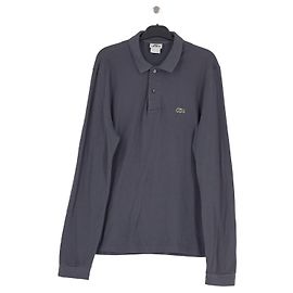 Polo Lacoste en coton gris à manches longues Gris