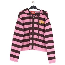 Autre Marque Felpa con cappuccio LA FAM a righe rosa e marrone in cotone Rosa