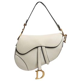 Dior Bolsa saddle 2011 em couro de bezerro grão creme Cru