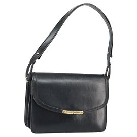 Christian Dior Shoulder Bag Leather Black Gold Altro