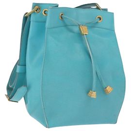 Sac à épaule Christian Dior en cuir bleu clair Autre