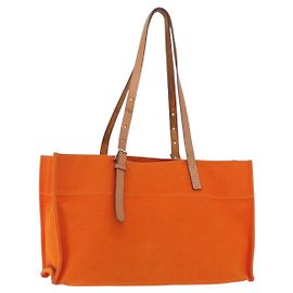 Hermès HERMES Etriviere Elan Shoulder Bag Canvas Orange Silver Other