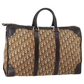Christian Dior Trotter Canvas Boston Bag Brown Other