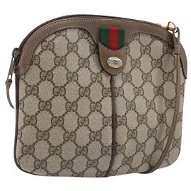 GUCCI GG Supreme Web Sherry Line Bag PVC Beige Gold 904 02 047 Autre