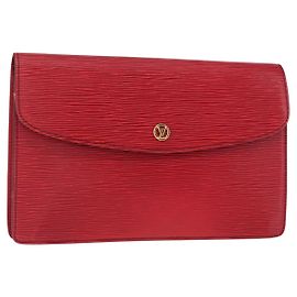 LOUIS VUITTON Epi Montaigne 27 Clutch Bag Red M52657 LV Otro