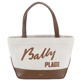 Sac cabas Bally en cuir et toile Marron