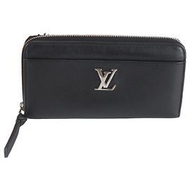 Portafoglio lungo in pelle Louis Vuitton Zippy Lockme Nero