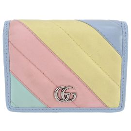Cartera bi-fold Gucci GG Marmont de piel multicolor pastel Multicolor