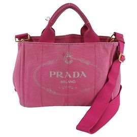 Borsa a tracolla 2-Way Prada Canapa Rosa