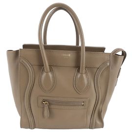 Céline Celine Luggage Micro Shopper Leder Tote Bag Braun