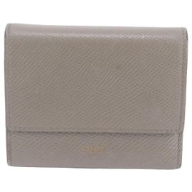 Céline Celine Leather Tri-fold Wallet Grey