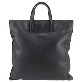 Loewe Black Leather Shoulder Tote Bag Black