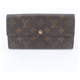 Louis Vuitton Monogram Pochette Porte Monnaie Credit Long Wallet Marrone