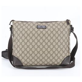 Sac à épaule Gucci GG Supreme en cuir Marron