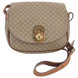 Céline Sac à épaule en cuir Celine Macadam Starball Marron