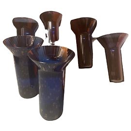 Hermès 6 Hermes Water Glasses Cerulean Blue 9x15cm, Unused Blue