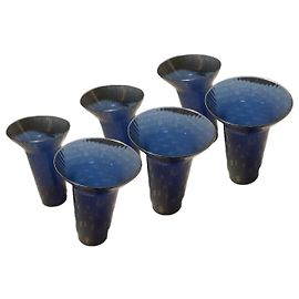 Hermès 6 Bicchieri da acqua Hermes Blu Ceruleo 9x15cm, Mai usati Blu