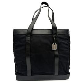 Gucci Shopper-Bag aus schwarzem Nylon und Leder Schwarz