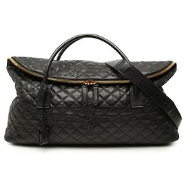 Autre Marque Mala de viagem gigante Saint Laurent Monogram ES em couro de bezerro acolchoado preto Preto