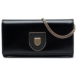 Cartera Diorama con cadena de piel negra y lentejuelas Dior Negro