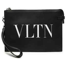 Pochette VLTN en cuir noir Valentino Noir