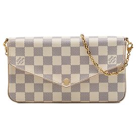 Louis Vuitton White Damier Azur Pochette Felicie Branco