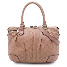 Bolsa Satchel Gucci Brown Guccissima Sukey Marrom Carne
