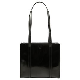Prada Black Spazzolato Leather Re Edition 1995 Tote Black