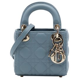 Dior Blue Micro Lambskin Cannage Lady Dior Blue Other
