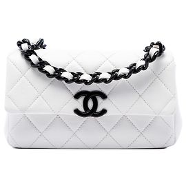 Chanel White Small Quilted Caviar My Everything Flap Bianco