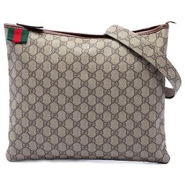 Bolsa Tiracolo Gucci Beige GG Supreme Web Bege