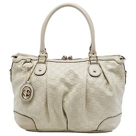 Bolso Gucci White Guccissima Sukey Satchel Blanco
