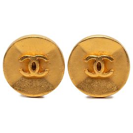 Chanel Gold CC vergoldete Clip-On Ohrringe Golden