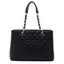 Chanel Black Caviar Grand Shopping Tote Black