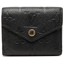 Louis Vuitton Black Monogram Empreinte Victorine Geldbörse Schwarz