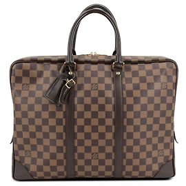 Louis Vuitton Brown Damier Ebene Porte Documents Voyage PM Marron