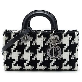 Dior Black Medium Canvas Macro Houndstooth Lady D Joy Preto