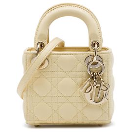 Dior Yellow Micro Lambskin Cannage Lady Dior Other Yellow