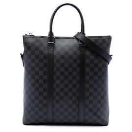 Borsa Tote Louis Vuitton Anton Damier Graphite Nero Nero