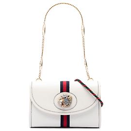 Bolso Gucci Rajah Web Chain Small de piel blanca Blanco