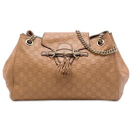 Borsa Tote Gucci Emily Large Guccissima Marrone Marrone Marrone chiaro