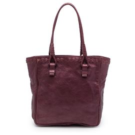 Bottega Veneta Red Intrecciato Trimmed Cervo Tote Red Dark red