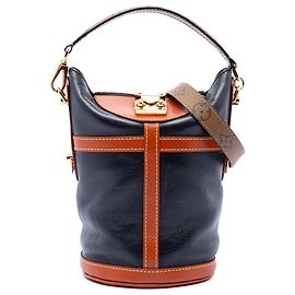 Bolsa Duffle Louis Vuitton em couro de bezerro azul e Monogram Reverse Azul Azul marinho
