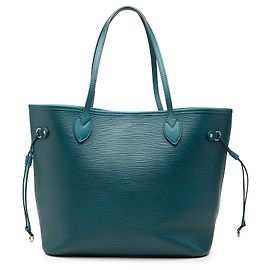 Louis Vuitton Blue Epi Neverfull MM Blau Türkis