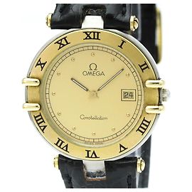 Relógio de pulso masculino Omega Constellation Date em ouro 18K e aço Outro