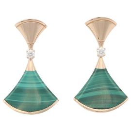 Bulgari Orecchini Bvlgari Diva's Dream in malachite e diamanti D'oro Altro Verde