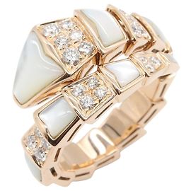 Bulgari Bague BVLGARI Serpenti XL Nacre et Diamants Doré Autre
