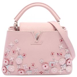 Louis Vuitton Capucines BB Flower Tinsel 2-Way Handbag Pink Multiple colors